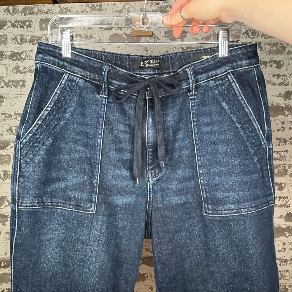 Judy Blue | women dark wash denim joggers, size 13 juniors